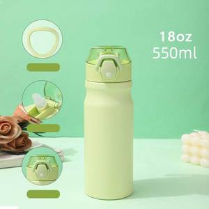 stainless steel water bottle with straw water bottle leak proof sipper lid <b>condensation</b> free, stainless steel double wall - Product Image 5