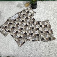 Pyjama pour enfants en bambou et élasthanne personnalisé, imprimé, deux pièces, doux, écologique, vêtements de détente bio