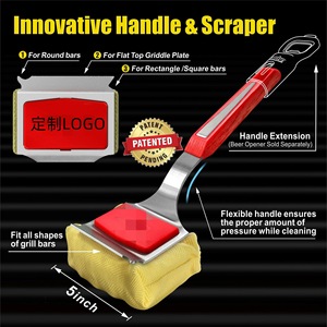 Brosse de nettoyage pour barbecue en acier inoxydable avec logo personnalisé, robuste, brosse à fil pour nettoyer les grilles avec grattoir pour les barbecues d'extérieur - Product Image 5