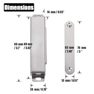 Pestillo <span class=keywords><strong>de</strong></span> puerta magnético <span class=keywords><strong>de</strong></span> acero inoxidable y negro resistente moderno, <span class=keywords><strong>cierre</strong></span> y <span class=keywords><strong>cierre</strong></span> <span class=keywords><strong>de</strong></span> puerta <span class=keywords><strong>con</strong></span> imán fuerte para puertas interiores <span class=keywords><strong>de</strong></span> puertas <span class=keywords><strong>de</strong></span> <span class=keywords><strong>vidrio</strong></span> - Product Image 4