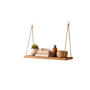 Étagère murale en macramé bohème, support de rangement mural en bois naturel, organisateur rustique style ferme - Product Image 2