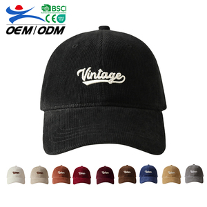 หมวกแก๊ปคอร์ดูรอยสุดเท่ห์ ขายส่ง ปักโลโก้ตามสั่ง ป้องกันแสงแดด หมวกเบสบอล สำหรับกิจกรรมกลางแจ้ง หมวกปักตัวอักษร - Product Image 1