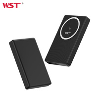 Batterie externe portable WST 10000 mAh en métal, magnétique, sans fil, avec charge rapide PD20W 15W pour téléphones, idéale pour l'extérieur - Vente en gros