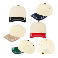 Casquette de baseball classique vierge personnalisable 5 panneaux bicolore A-Frame, protection solaire, pour voyage, équipe, sport
