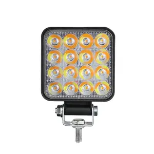 Lampu kerja led sepeda motor, lampu sorot kotak mobil truk off road 12v 24v 48w 16 4 inci 4x4 ce tahan air