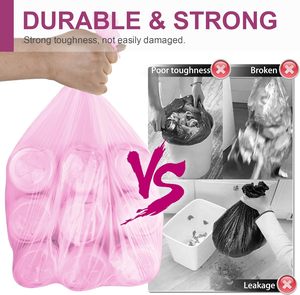 HuamaohengchunSmall Trash Bags Bathroom,4 Gallon Garbage Bags for Kitchen Bedroom, Unscented, 80 Count, Hot Pink - Product Image 3