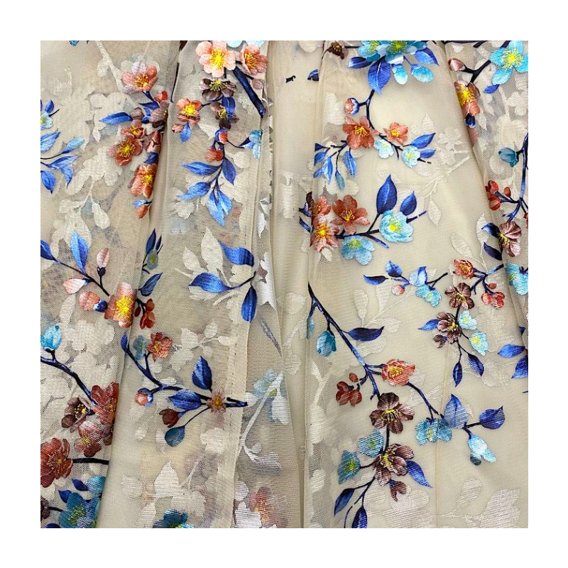 Новая сетчатая ткань 3D металлическая бронзовая очень легкая ткань с цветочным узором сетчатая ткань для женского платья