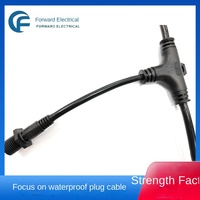 Adaptateur automobile étanche IP68 à trois voies en forme de T, haute puissance, LED, prise mâle/femelle, contact en cuivre, 10A