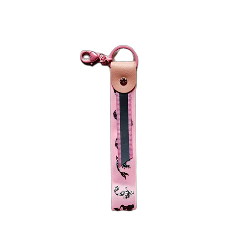 porte-clés réfléchissant coeur rose