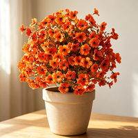 Kunstmatige moederbloemstok, nep bloemdecoratie voor huis, tuin, herfst, bruiloft, feest, groothandel, plastic bloemen, buitenlandschap