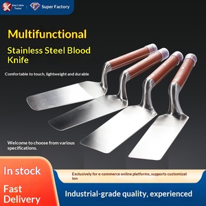 เกรียงก่ออิฐสแตนเลสสองคม แบบหนา พร้อมใบมีดตัดปูนและช้อนตักขี้เถ้าในตัว - Product Image 1