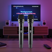 Système de microphone sans fil portable rechargeable à 2 canaux avec suppression du bruit, design métallique, idéal pour amplificateur de karaoké - Vente chaude