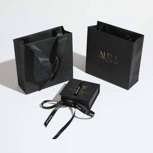 Hot-selling custom logo deluxe rectangular jewelry paper bags, flap-top ribbon cardboard <b>boxes</b>, cleaning cloths, <b>rings</b>, earrings - Product Image 6