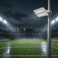 Projecteur LED en aluminium moulé sous pression alimenté par courant alternatif, haute luminosité, IP66, flexible et réglable pour l'éclairage des stades, des terrains et des mâts hauts