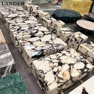 <span class=keywords><strong>Tavolino</strong></span> da Caffè in <span class=keywords><strong>Marmo</strong></span> Naturale Landerstone, Base Bassa in Calacatta Viola per Soggiorno, Personalizzabile - Product Image 4