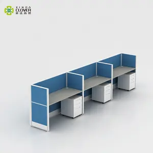 Table de bureau modulable moderne, 1 pièce, 2 compartiments, station de travail, couleur bleue, banc de bureau