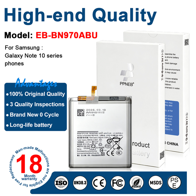 Original Quality Phone Battery EB-BN970ABU 3500mAh Smartphone Battery Replacement for Samsung Galaxy Note 10 18 Months Warranty