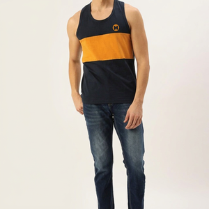 เสื้อกล้ามลำลองคุณภาพพรีเมี่ยมสำหรับผู้ชายผ้าโพลีเอสเตอร์/ ผ้าฝ้ายแบบหลวมระบายอากาศได้ดีแห้งเร็วฤดูร้อน - Product Image 1