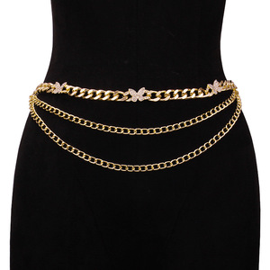 Cadena corporal de moda con múltiples capas en forma de corazón, cadena de cintura de aleación de zinc para fiestas, para mujeres - Product Image 5