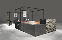 Meuble de présentation commercial moderne personnalisé, kiosque, unité de présentation alimentaire, stand pop, comptoir avec éclairage LED pour la présentation de la viande dans les centres commerciaux
