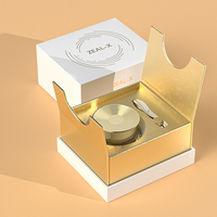 Boîtes d'emballage en papier de carton personnalisées pour pommade au beurre corporel crème pour le visage et le corps pot cosmétique éponge doublure stratification mate