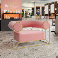 Chaise de salon rose clair à LED pour boutique de spa et salon de beauté Mobilier confortable pour salle d'attente des clients