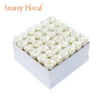 AM-PFC01 Ammy Ge conserveerde Bloem 36 Rozen Vierkante Witte Cadeaubox Eeuwige Roos Bloemenbox Bruiloft Kerst Huisdecoratie
