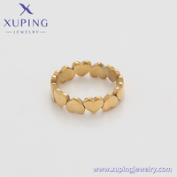 XUPING 14R23111610 Nouveau Vente en Gros Amour Inversé en Forme de Cœur Design Femmes Mode Bijoux en Acier Inoxydable Bague Couleur Or 14k
