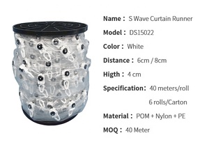 OEM sản phẩm mới S gấp rèm cửa Runner <span class=keywords><strong>Curtain</strong></span>-Track-gliders-Nhôm <span class=keywords><strong>Curtain</strong></span> Wave Runner - Product Image 4