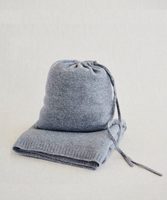 Couverture en cachemire pur à 100 %, personnalisée par le fabricant, avec sac à cordon, en laine d'alpaga et de mérinos de luxe, pour bébé, tricotée, collection 2026
