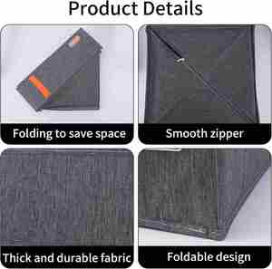Wholesale Cationic Fabric <b>Stackable</b> <b>Wardrobe</b> Drawer Organizer Foldable Closet Socks Underwear Bra <b>Storage</b> Box With Dividers - Product Image 3