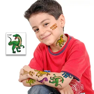 어린이 공룡 임시 문신 스티커 방수 안전 친환경 물 전송 임시 문신