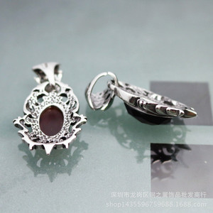 yunnique Stainless Steel <b>Red</b> Gemstone Teardrop Pendant Solitaire For Men And Women Fashion Necklace Charm - Product Image 4