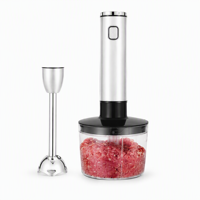 Blender Tangan DC 1000W dengan Kecepatan Tanpa Tingkatan, 4 Mata Pisau Baja Tahan Karat 304, untuk Jus, Selai, Sup Kental, Tersedia