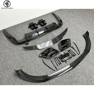Kits de pare-chocs en fibre de carbone sèche style B pour Mercedes Classe S W223 S450/S500 2021-2024, comprenant aileron arrière, diffuseur, embouts d'échappement et lèvre avant - Product Image 5