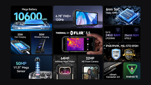 Ulefone Armor 27T PLUS กล้องถ่ายภาพความร้อน FLIR3.5 หน้าจอ 6.78 นิ้ว แบตเตอรี่ 10600mAh ความจุ 12+256GB 120Hz NFC 4G รองรับ 3 ซิม ระบบปฏิบัติการ Android 14 โทรศัพท์มือถือที่ทนทาน - Product Image 2