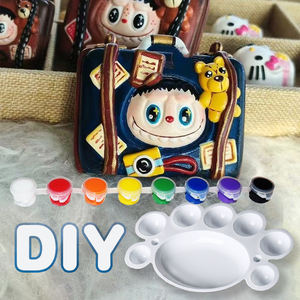 Kit de pintura de muñeca de yeso 3D no tóxico de 12 colores con 3 pinceles, juego de regalo artesanal DIY para fiestas infantiles, juguetes de dibujo completos - Product Image 4