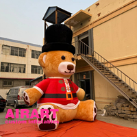 Ballon d'ours en peluche gonflable de bonne année, grand dessin animé d'ours en peluche gonflable