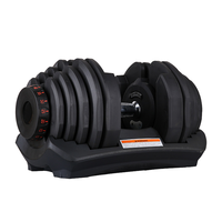 Ensembles d'haltères en acier réglables à verrouillage rapide, portables, pour fitness et musculation, gamme 24kg/52.5lb et 40kg/90lb, avec logo personnalisé