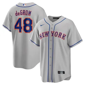 Original 1:1 USA Baseball Jersey Men's New York Team Jacob deGrom Softball Uniform NK Gray Softball Jersey Baseball Wear