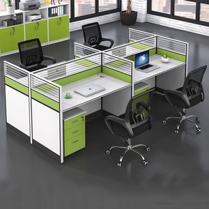 Hiện đại tối giản đơn & 4/6 người nhân viên văn phòng bàn mặt đối mặt phân vùng bàn máy tính với bảng gỗ phong cách - Product Image 1