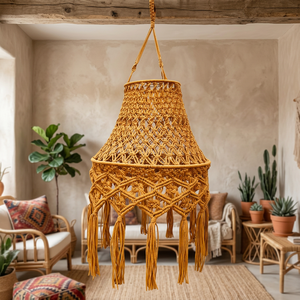 Panier suspendu en macramé, ornement mural à pampilles pour la décoration intérieure bohème, idéal pour la maison, le salon ou comme cadeau de pendaison de crémaillère - Product Image 3