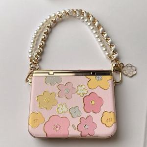 Flower Pattern Artificial Leather Wallet Phone Case with <b>Card</b> Holder for HUAWEI pura x max Ins Style <b>Embossing</b> Design - Product Image 6