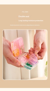 Boîte à pilules multifonctionnelle en plastique à 8 compartiments, mini-étui individuel pour pilules, distributeur scellé et étanche à l'humidité, vente en gros - Product Image 2