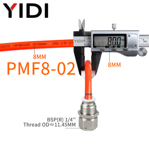 <span class=keywords><strong>PMF</strong></span> 4mm 6mm 8mm 10mm a 1/8 1/4 3/8 1/2 BSP R Rosca hembra Latón Push in Fit Air Fitting Neumático para conector de tubo de manguera de aire - Product Image 5