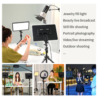 JINBEI P30BI 30W Kit trépied de bureau à écran plat pour caméra de studio et photographie lumière douce vidéo LED pour diffusion en direct