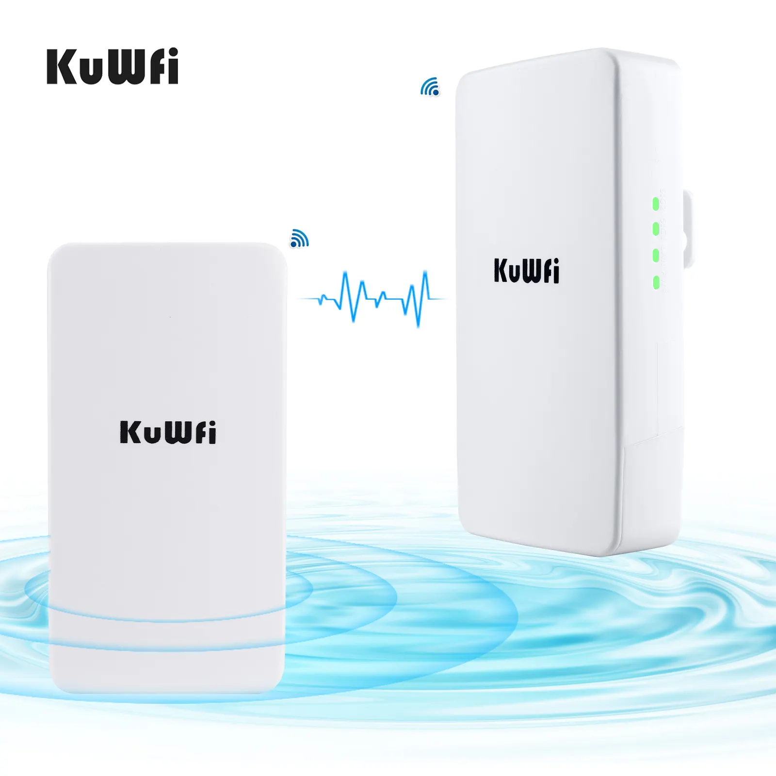 Long Range KuWFi 300Mbps IP65 Level Max 1km Point To Point Wifi Extended Outdoor Wireless Bridge With High Gain Panel Antenna