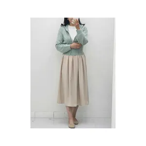 New Fashion Elegant Dress Above Knee Skinny Mint Knit Hooded Zip-Up Women'S Korean Cardigan