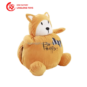 Fabrika mavi PP pamuk dolması karikatür hayvan yastık nakış sevimli peluş eşek oyuncak özel kış el ısıtıcı yastık - Product Image 4