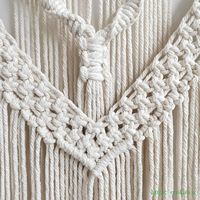 Tapisserie murale en macramé de grande taille OEM, style bohème, tissée en tissu 100% coton, avec franges, beige, décoration chic et moderne